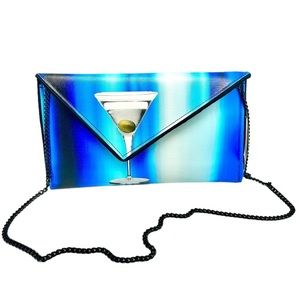 Kent Stetson Martini Party Club Bag With Detachable‎ Chain Strap